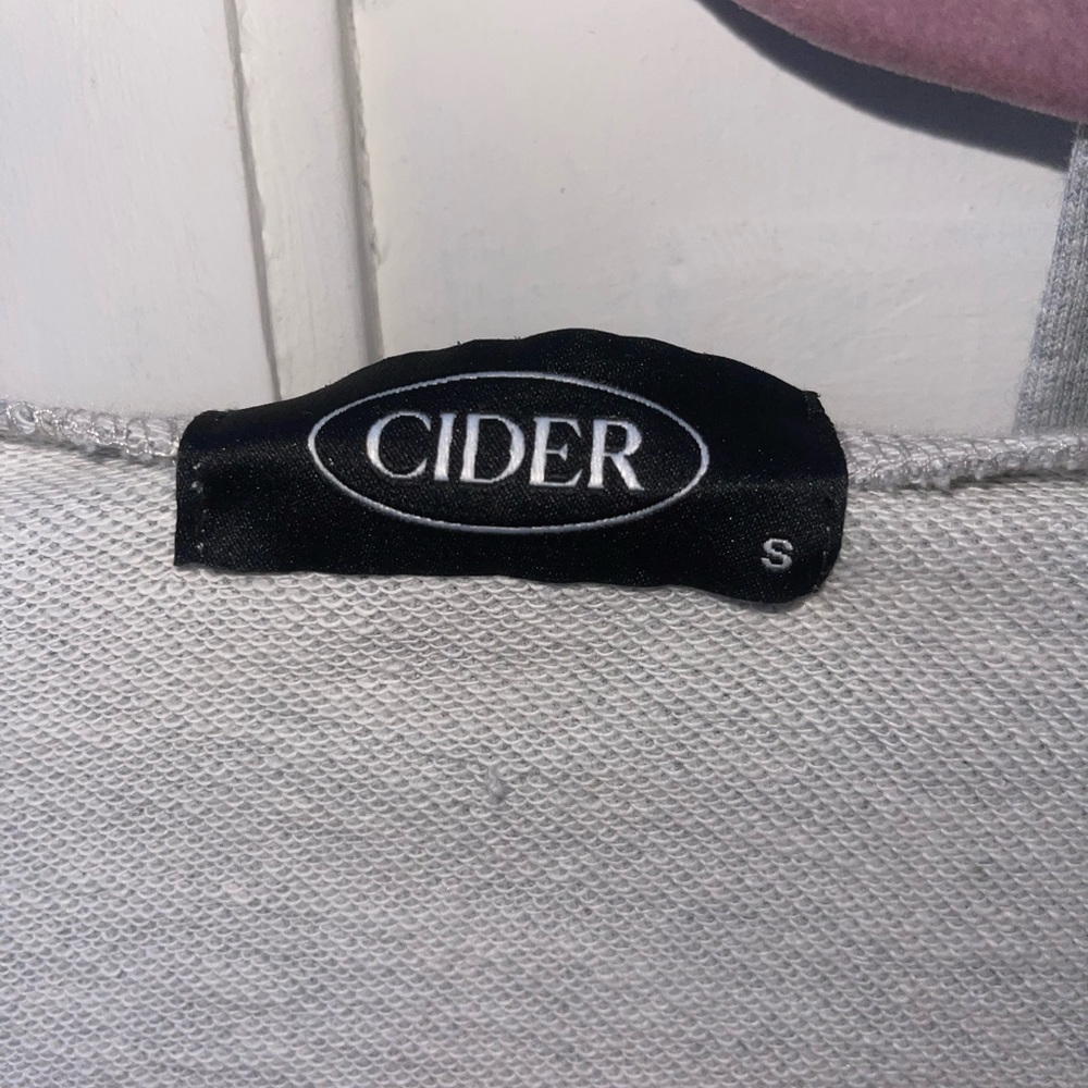 CIDER Gray Zip Up Crop Hoodie, Size S - Picture 4 of 5
